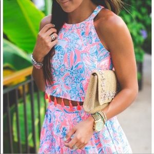 NWOT Lilly Pulitzer Selina set pink sun ray summer siren size 12 two piece set